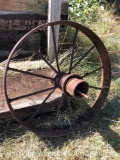 Antique metal wagon wheel