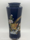 Vintage Heritage Mint Japan, Gold Pheasant Cobalt Blue Ceramic Vase
