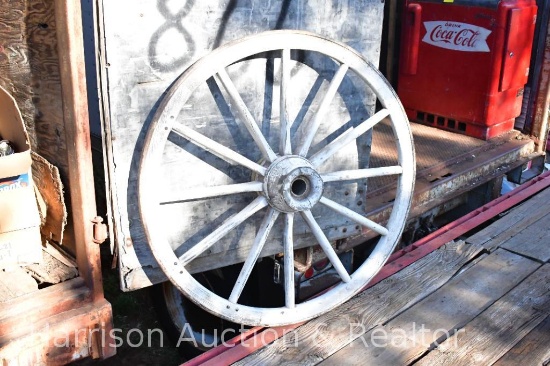 Antique vintage primitive Wooden wagon wheel