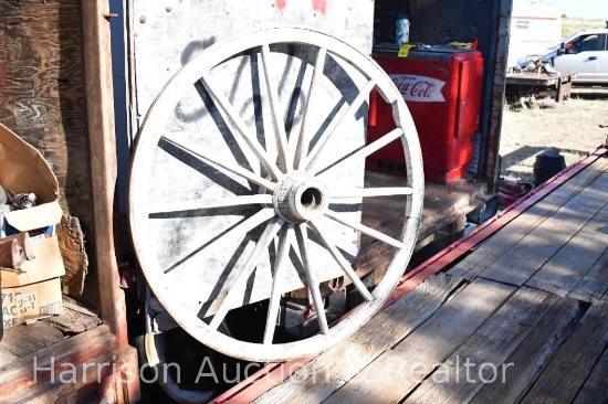 Antique vintage primitive Wooden wagon wheel