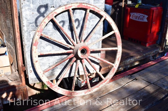 Antique vintage primitive Wooden wagon wheel