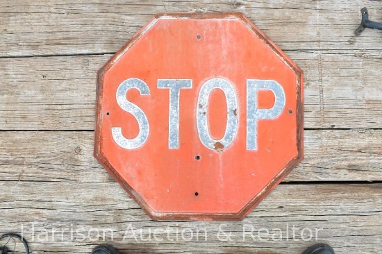 metal stop sign