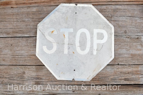 metal stop sign