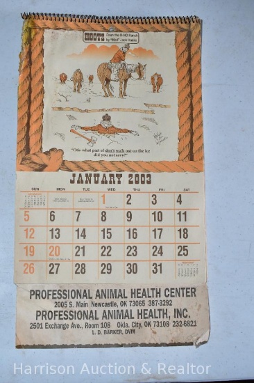 Vintage advertising calendar