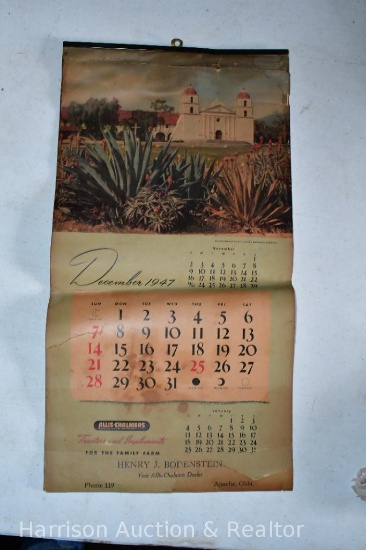Allis Chalmers vintage calendar