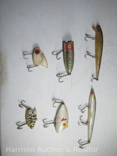 6 assortment of spinners, fishing lures