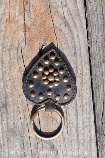 Leather heart with studs 4 x 4 1/2 inches