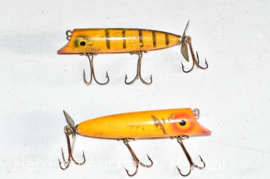 2 wooden Heddon fishing lures