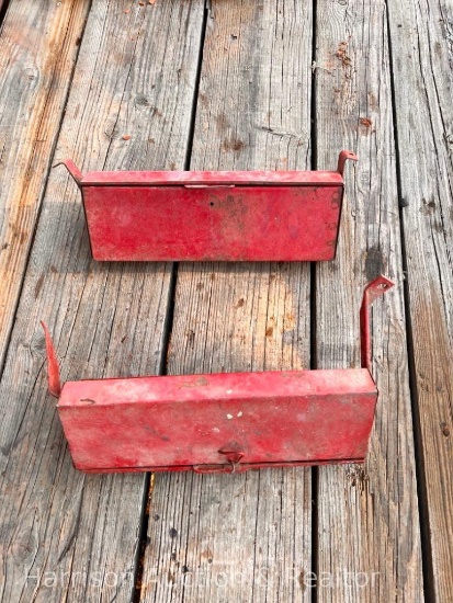 Vintage Red Tractor Toolbox with brackets