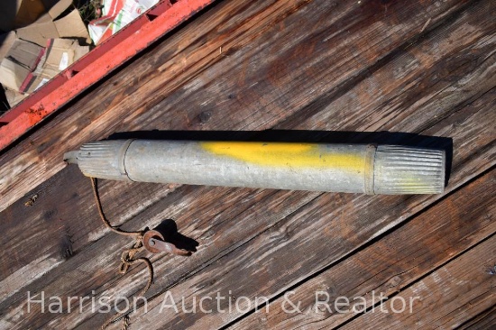 Antique galvanized water well cylinder bucket, cistern