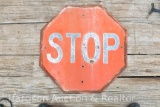 metal stop sign