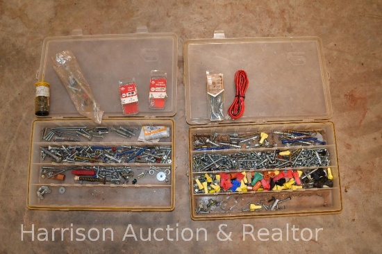 2 Organizers with Nuts, Bolts, and Wire Nuts