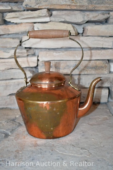 Portugal Copper Kettle with Wooden Handle