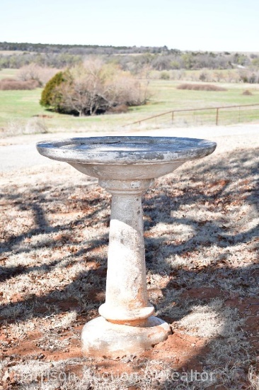 Solid Concrete Bird Bath