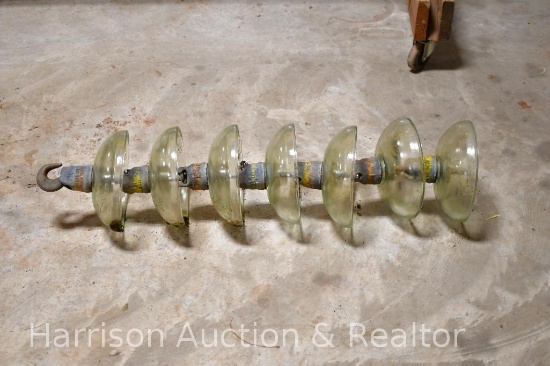 Vintage 7 Green Clear Glass Insulators