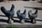 set of three concrete outdoor garden decor chickens