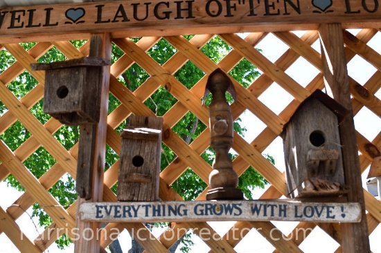 set a four handmade bird houses