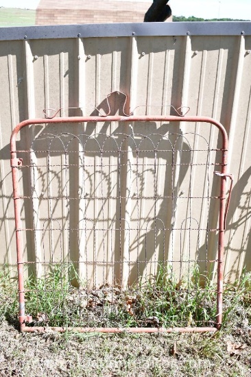 Red outdoor metal gate