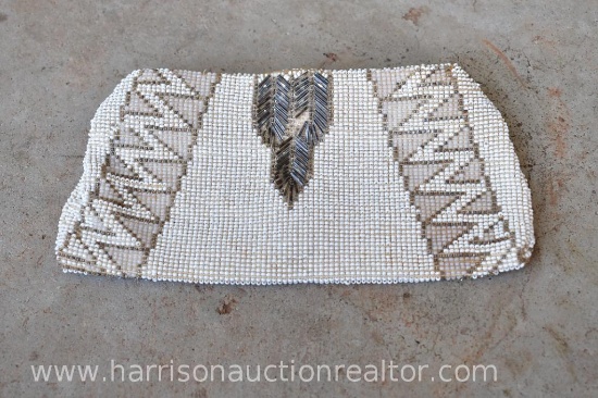 VICTORIAN Clutch DECO Beaded COIN Wristlet PURSE Vintage BAG