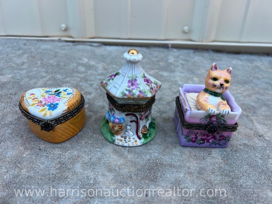 3,Limoges France Porcelain Jewelry boxes