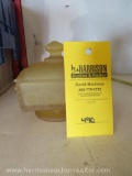 Vintage yellow frosted footed covered candy dish