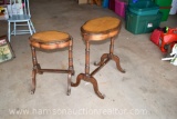SET OF 2 CLAW FOOTED WOODEN END TABLES