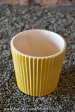 ROYAL COMPANY YELLOW RIBBED CYLINDER PLANTER