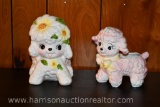 2 Vintage dog planters