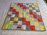 Vintage block quilt table topper