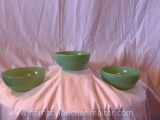 3, Vintage Fire King Oven Ware Jadeite Bowl 5in