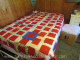 Full size handmade block quilt.