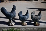 3 CHICKEN OUTDOOR DECORATIONS