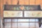 Hand Painted Wooden Wall Display Cabinet with Quilt Rack and 2 Storage Drawers