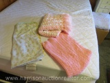 Set of three small baby blankets