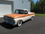 1961 Ford F100 Unibody Pickup. Orange/White Cleared Patina. Automatic Trans