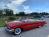 1963 Ford Galaxie Convertible. Finished in Red with White interior. Small b