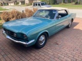 1965 Ford Mustang Convertible. A code. 289/225hp. 4 speed transmission. Fog