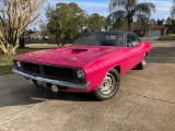 1970 Plymouth Barracuda Coupe. Real FM3 Moulin Rouge with a Magenta Strobe