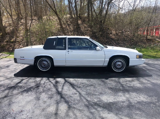 989 Cadillac Coupe Deville Coupe. Cotillion White with Dark Blue Leather. F