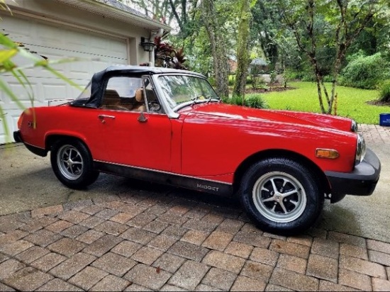 1979 MG Midget Convertible.Believed to be 77,000 actual miles (title reads