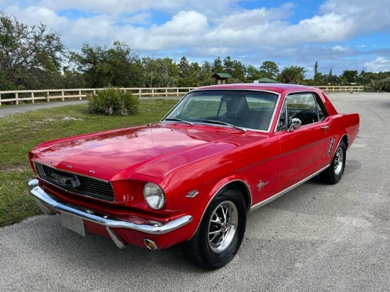 1966 Ford Mustang Coupe.V8 289Red on black. New rimsAutomatic.Paint fairly