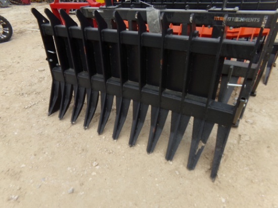 NEW 60" Brush Root Rake * skid steer connection
