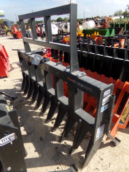 NEW 72" Brush Root Rake * skid steer connection