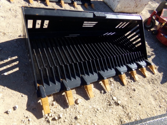 NEW 78" Rock Bucket * skid steer connection