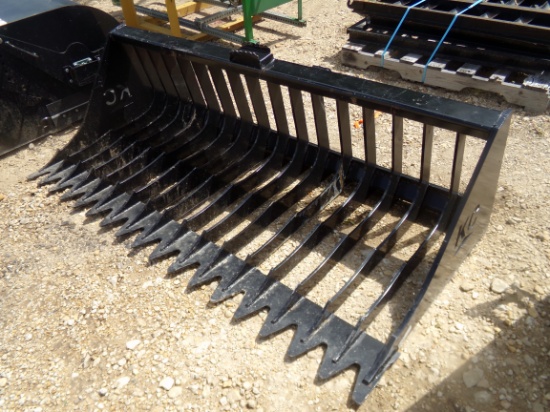 NEW 76" Rock Bucket * skid steer connection