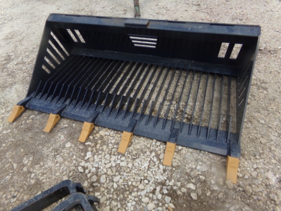 NEW 66" Rock Bucket with teeth * skid steer connection
