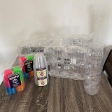 Brand-new plastic wine glasses - shot glasses and regular glasses