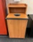 Trash receptacle with plastic insert