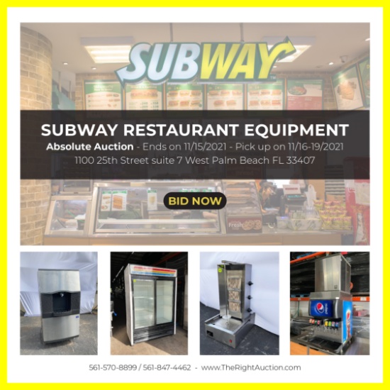 Subway Restaurant Equipment Liquidation