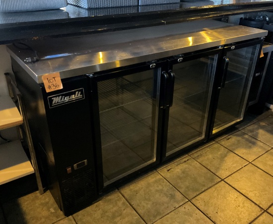 Migali Back Bar Refrigerator 3 Glass Door